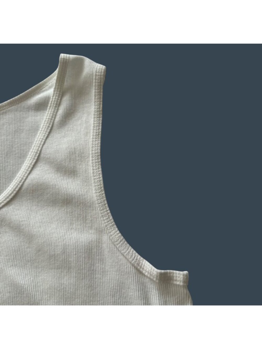 Faded Glory Womens White Ribbed Tank Top 4X 97% Cotton 3% Spandex Bikercore - Picture 7 of 11